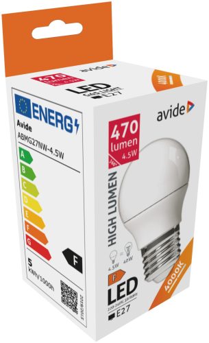 Avide led izzó  E27 4,5 W természetes fehér (931500)