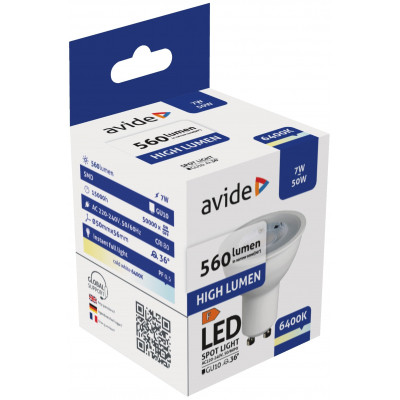 Avide led izzó GU10 7W hidegfehér (288702)