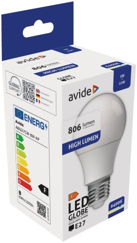 Avide led izzó E27 8W hidegfehér(289082)