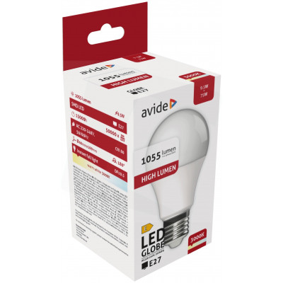 Avide led izzó E27 9,5W melegfehér (932965)