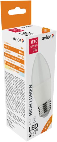 Avide led izzó E27 8W természetes fehér (925127)