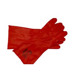 PVC piros kesztyű közepes hosszú 10/XL Coverguard 
