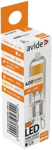 Avide led izzó G9 4W természetes fehér (956220)