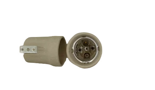 Porcelán foglalat lemezzel E27 (DT-02161)