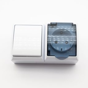 Fala  kapcsoló +csapfedeles  dugalj IP44 (105251)