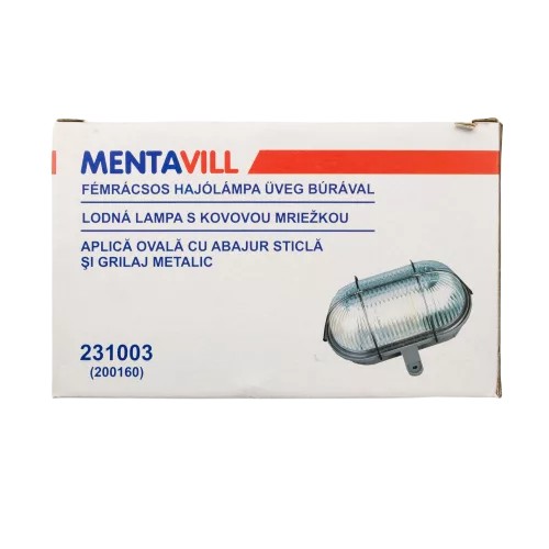 Fémrácsos hajólámpa üvegbúrával /231003/ Mentavil